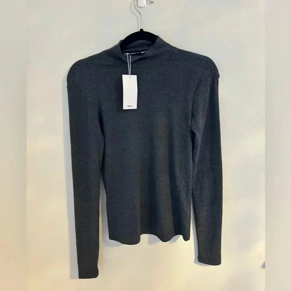 Mango Gray Turtleneck Shirt NWT - Picture 8 of 8
